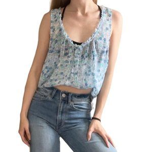 American Eagle Sheer Floral Tank Blouse